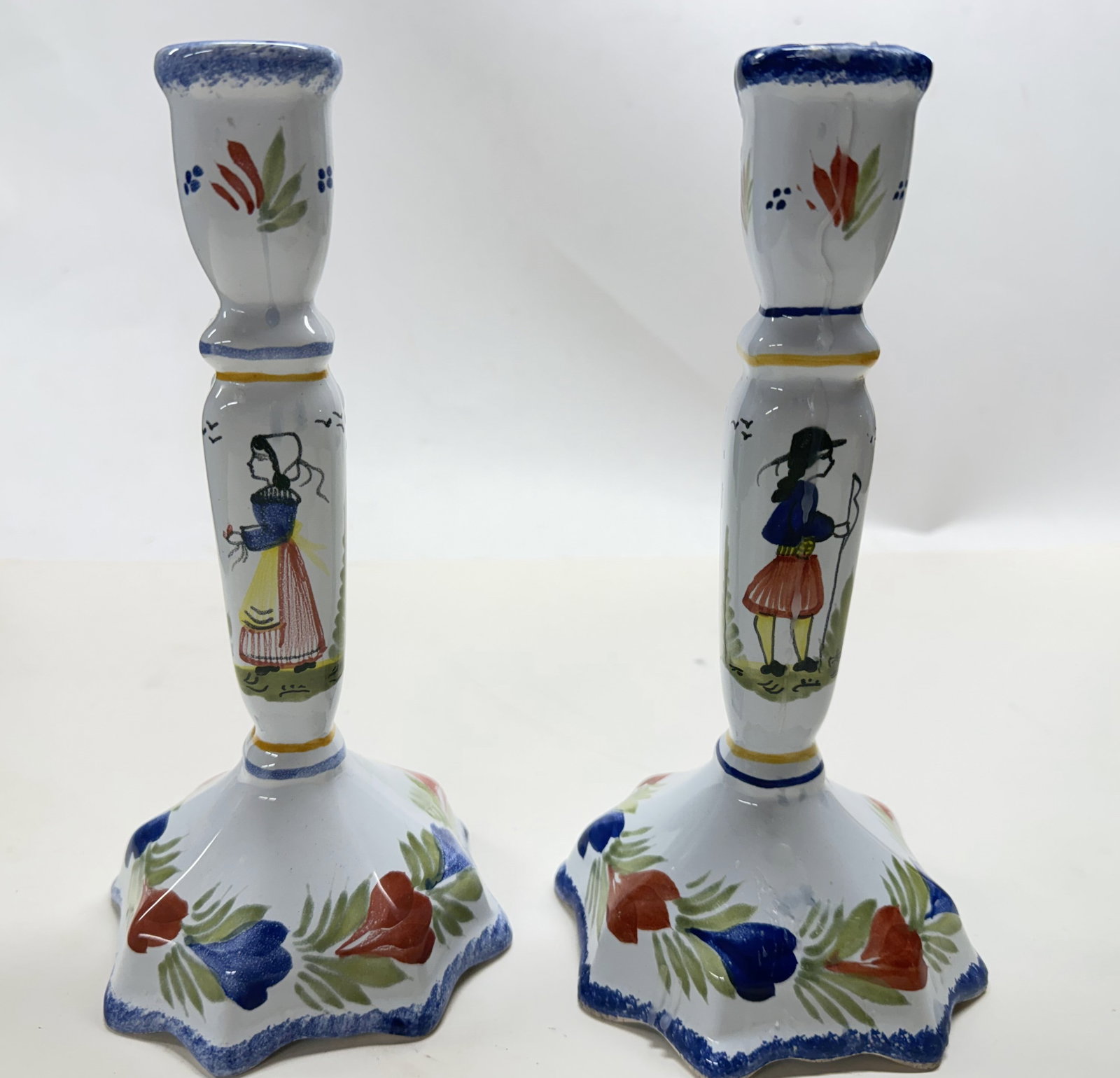 HB Quimper Ware Candle Holders (1 of 5)