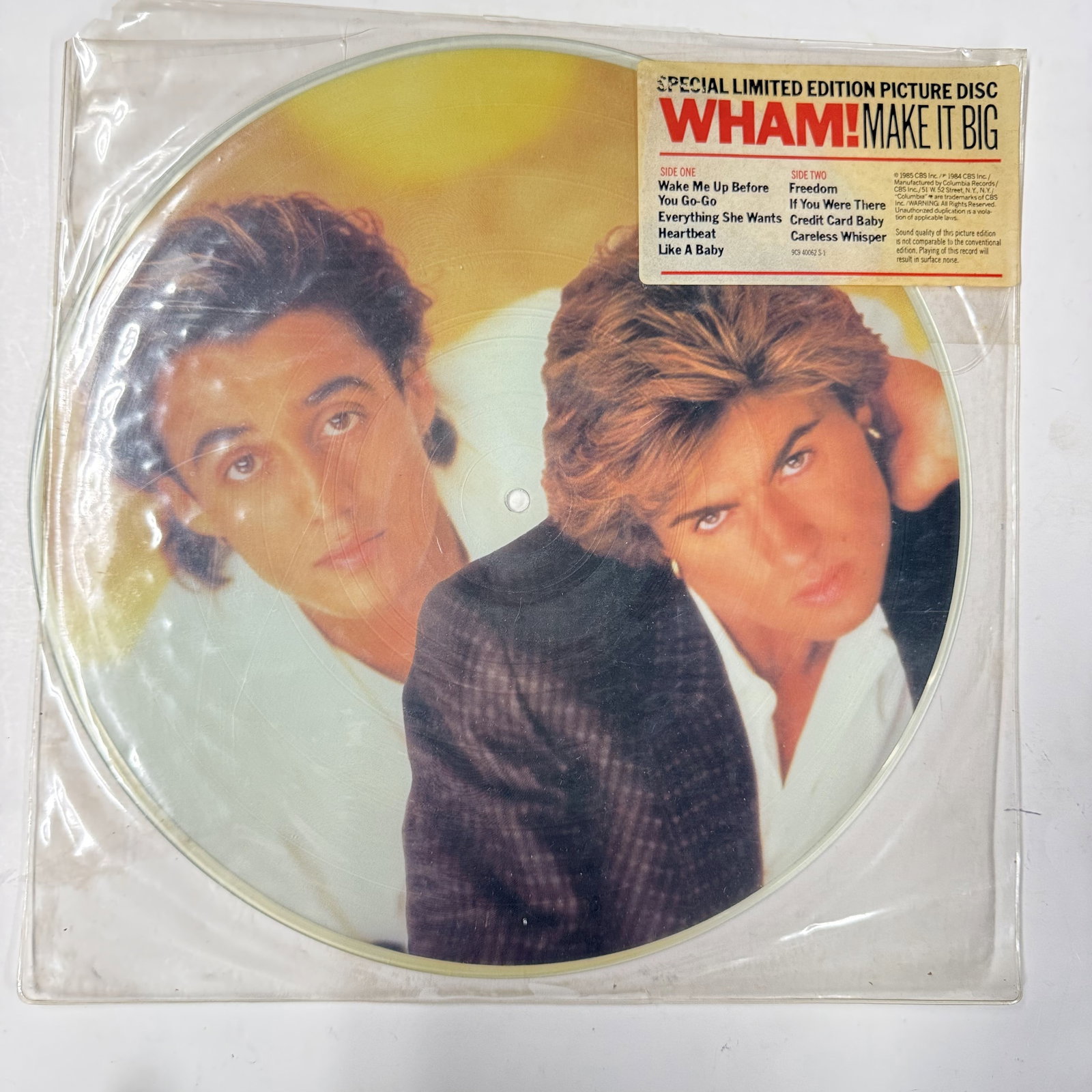 Picture Disc Vinyl Record: Wham!: Combined Shipping: yes