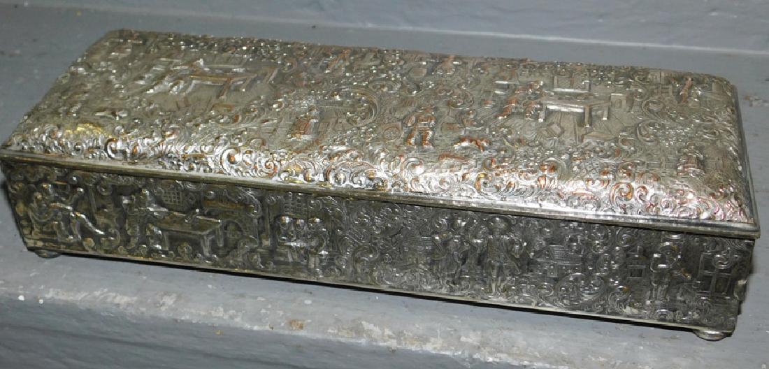 International Silver plated embossed box. (1 of 4)