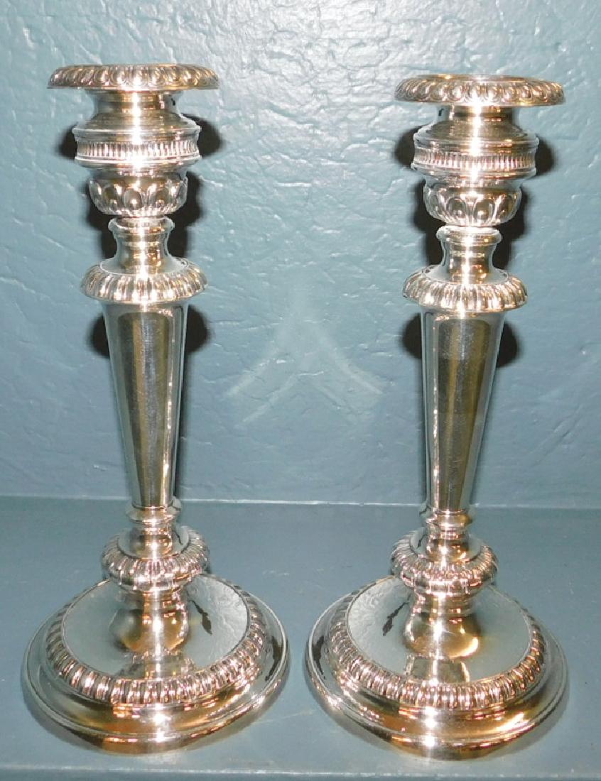 Pair of Sheffield candlesticks. (1 of 3)