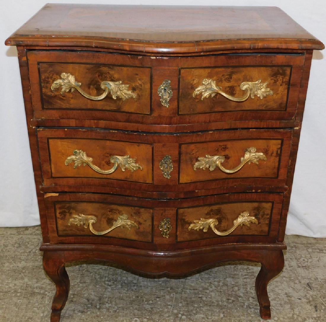 18th C German Rococo burl walnut commode. (1 of 3)