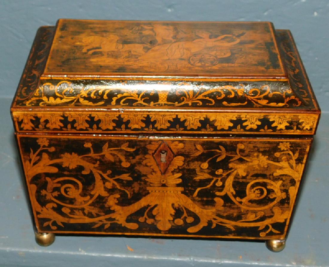 19th C openwork fitted tea caddy. (1 of 4)