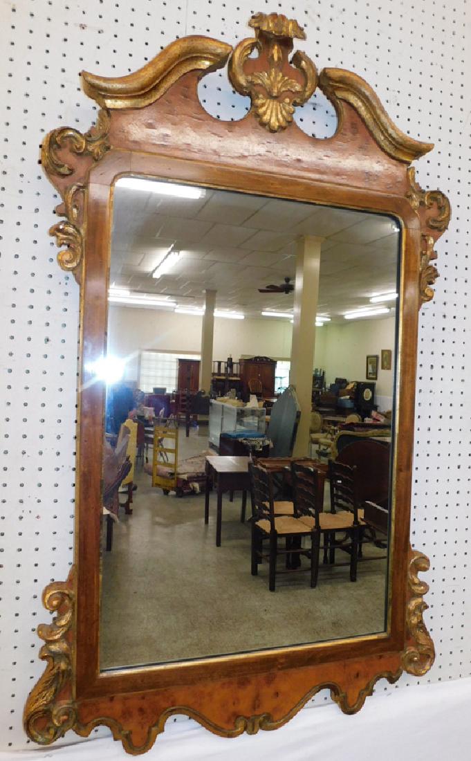 Queen Anne style gilt walnut mirror (1 of 5)