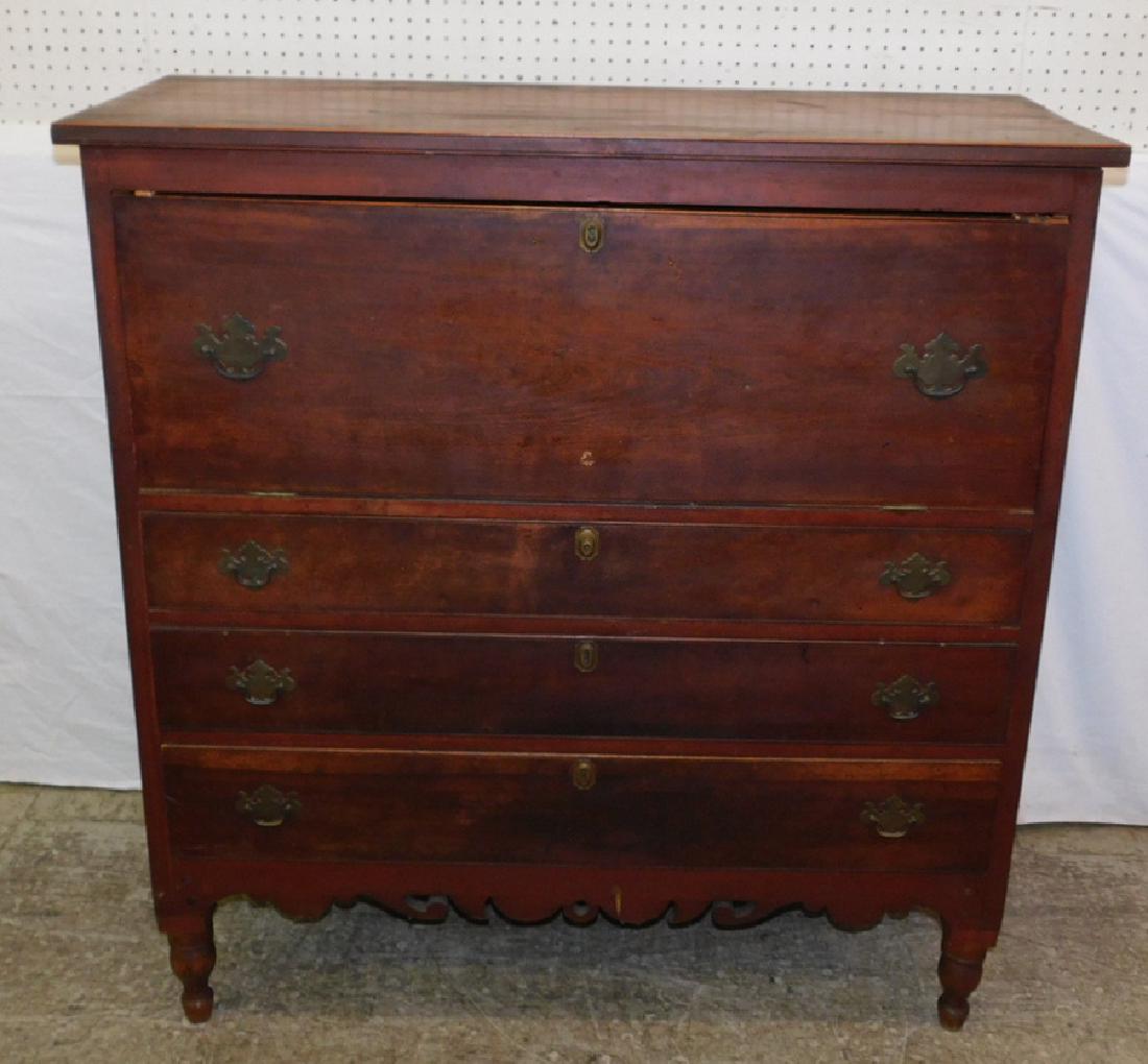 Tulipwood 3 dr chest w/ fall fr desk & fitted interior. (1 of 3)