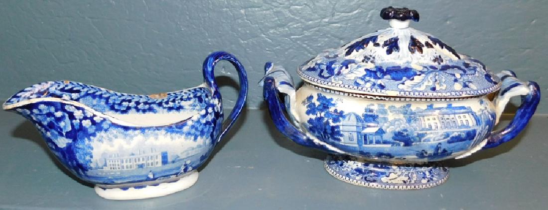 19th C Eng transfer tureen & Adams gravy boat. (1 of 5)