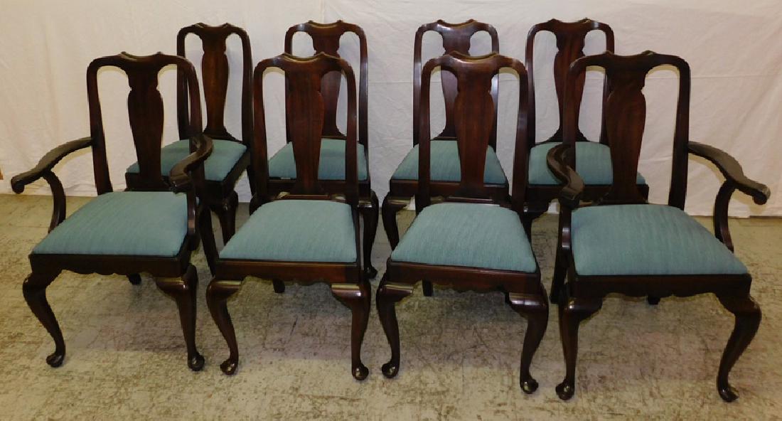 8 Henkel Harris mahogany Queen Anne chairs. (1 of 3)