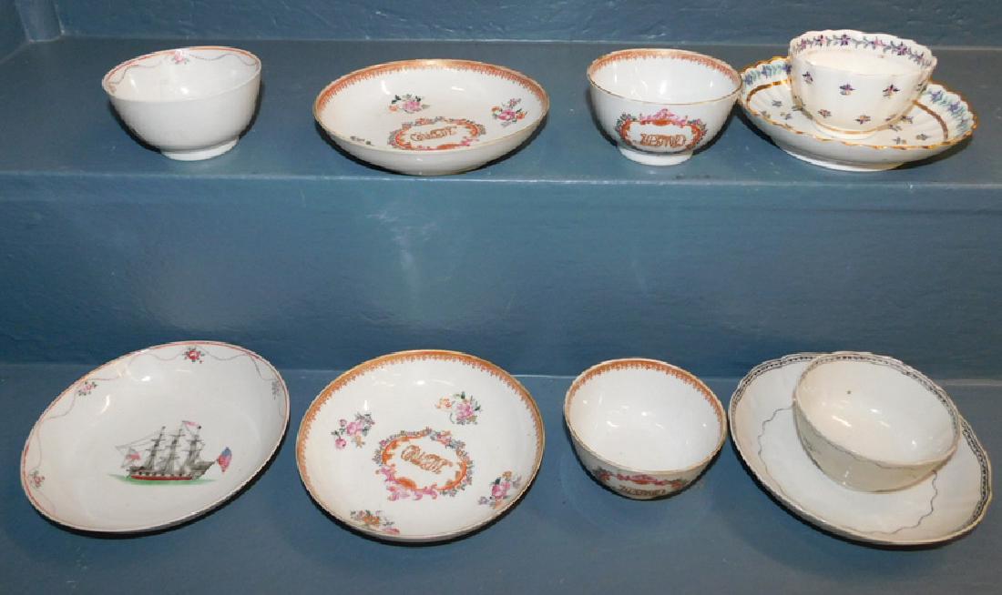 5 sets 18th C Chinese export teacups & saucers. (1 of 2)
