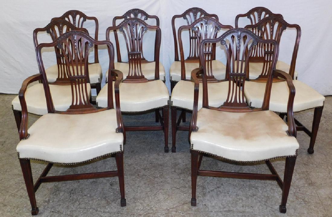 Set of 10 mahogany Hepplewhite dining chairs (1 of 4)
