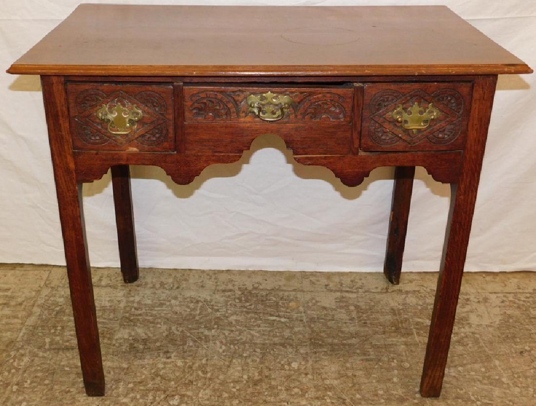 18th C carved front oak straight leg low boy (1 of 3)