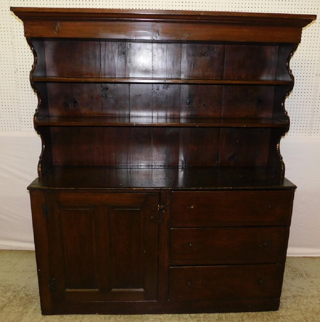 19th C primitive pine Hutch. (1 of 3)