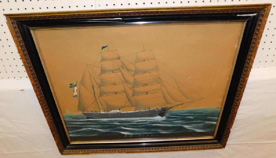 Pastel or print of ship. 32" x 26" (1 of 4)