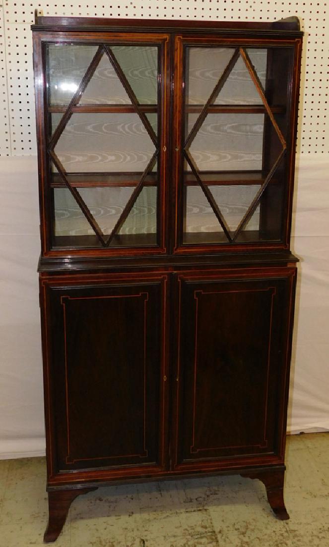 Rosewood Regency inlaid bookcase cabinet. (1 of 3)