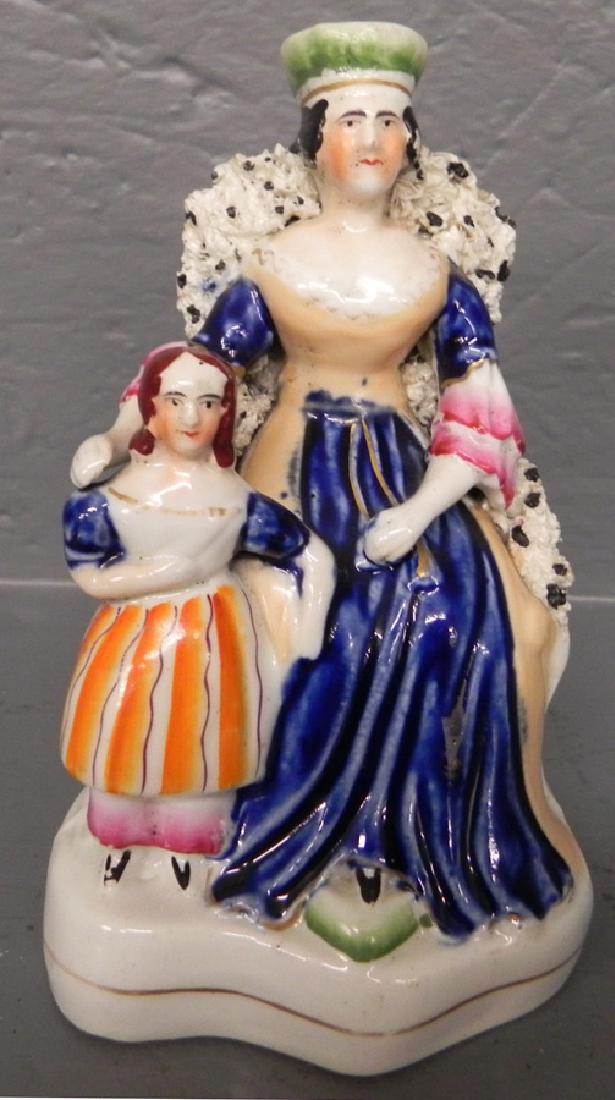 Staffordshire Queen Victoria figure w coralene work (1 of 2)