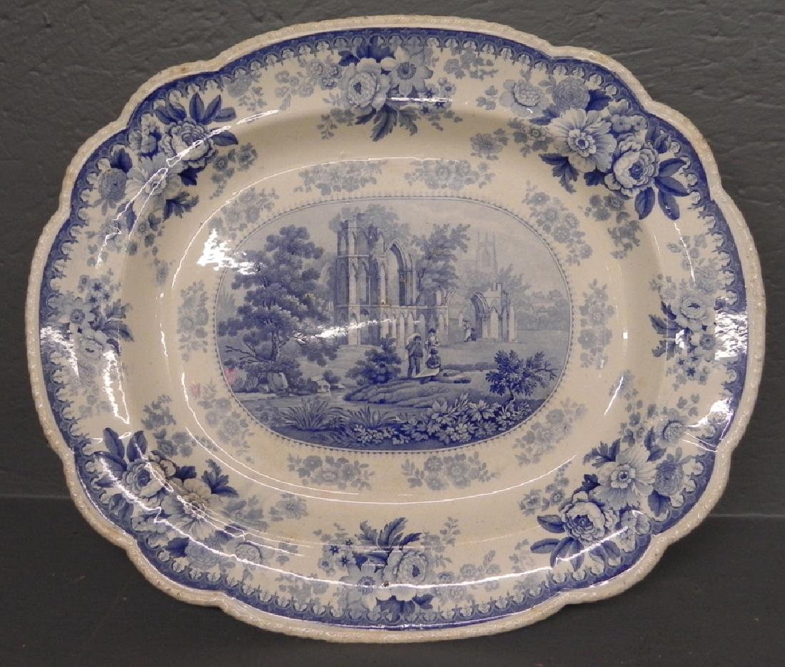 Early blue and white transfer platter. (1 of 2)