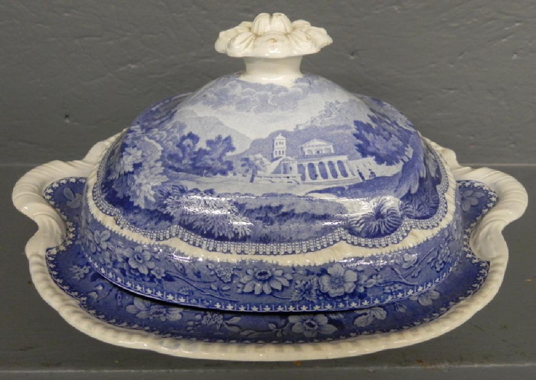 Early blue and white transfer covered dish. (1 of 1)