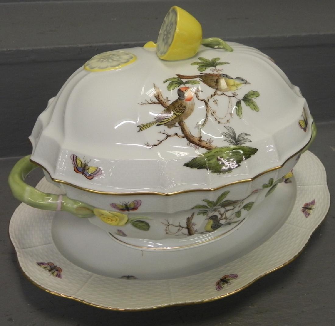Herend covered soup tureen and under plate (1 of 3)