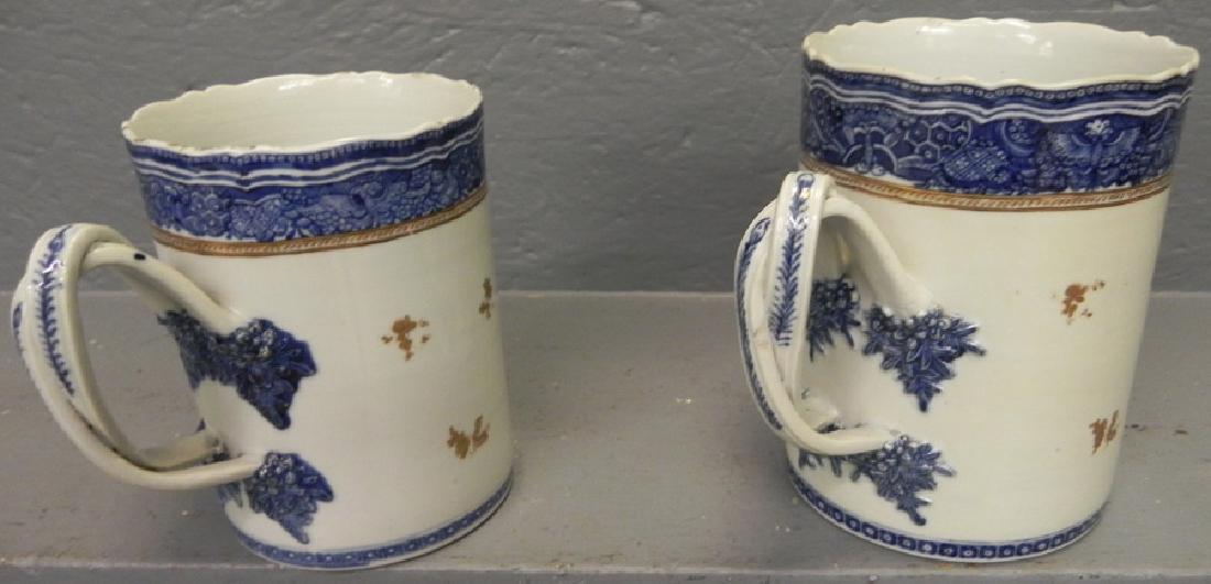 2 Nanking presentation mugs dated 1784. (1 of 3)