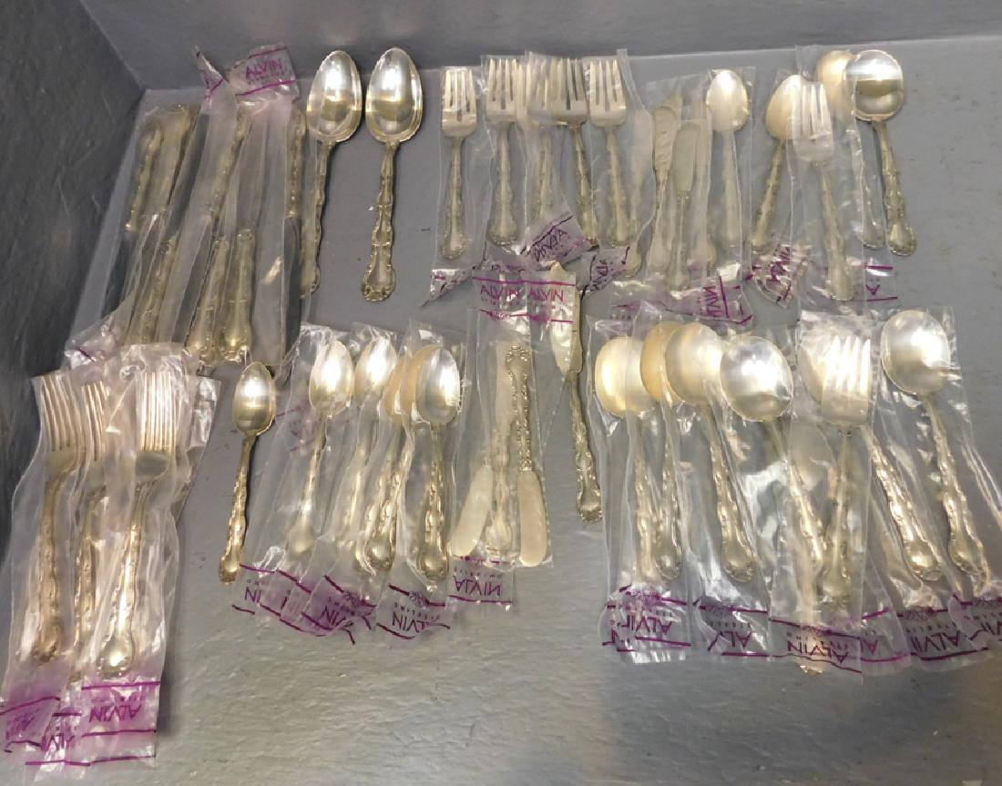 52 pcs. Alvin Sterling flatware "French Scroll" 60 t.o. (1 of 1)