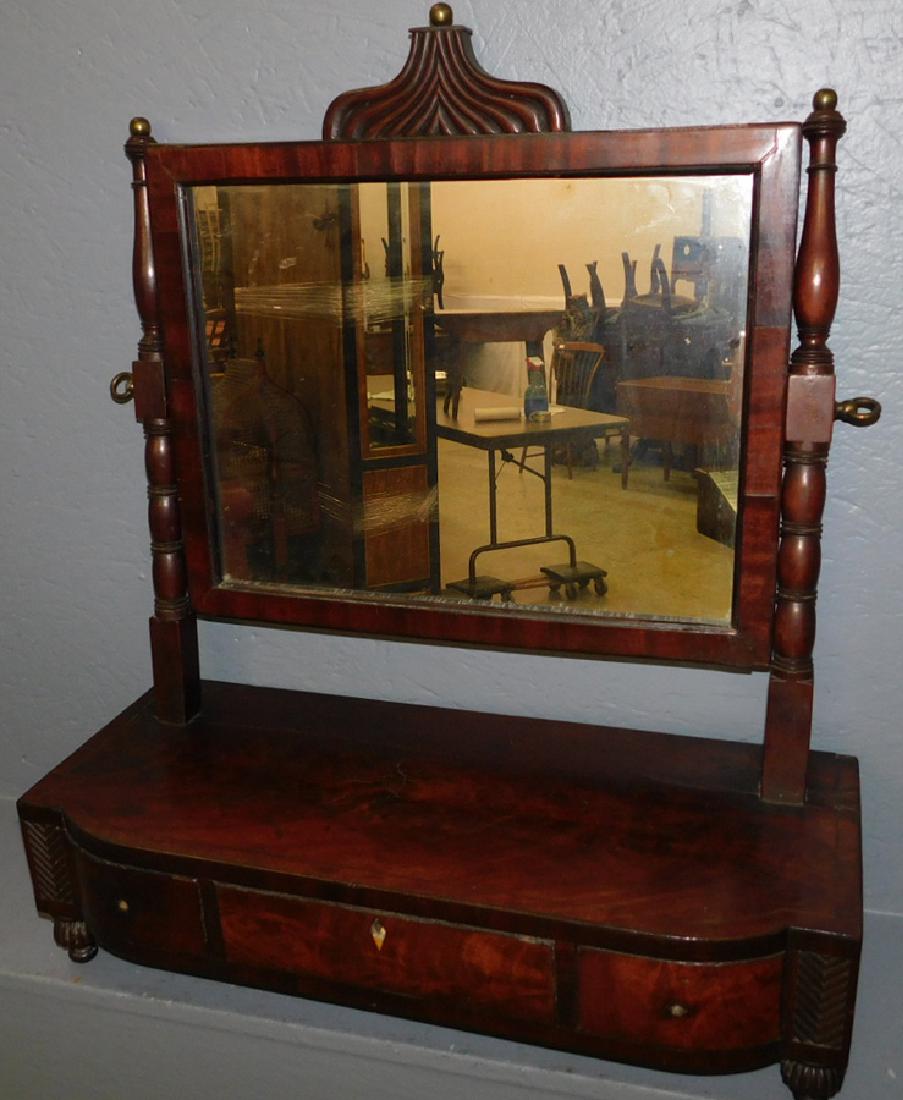 Federal mahogany 3 drawer dressing mirror. (1 of 2)