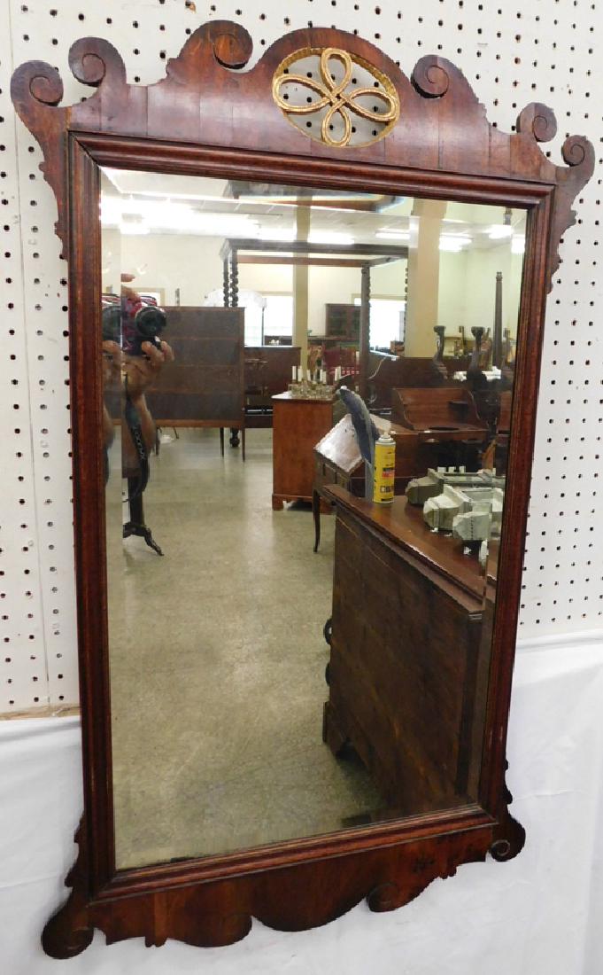 18th C Queen Anne mahogany mirror. (1 of 3)