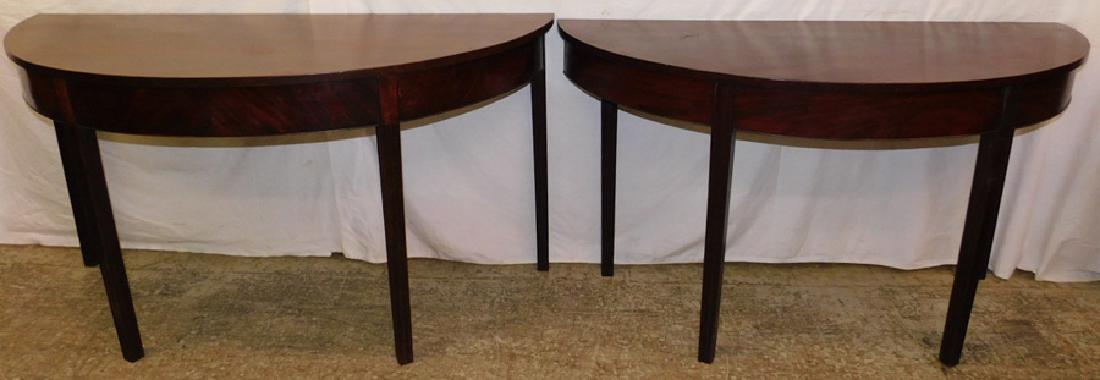 Pair 19th C mahogany consoles. (1 of 3)