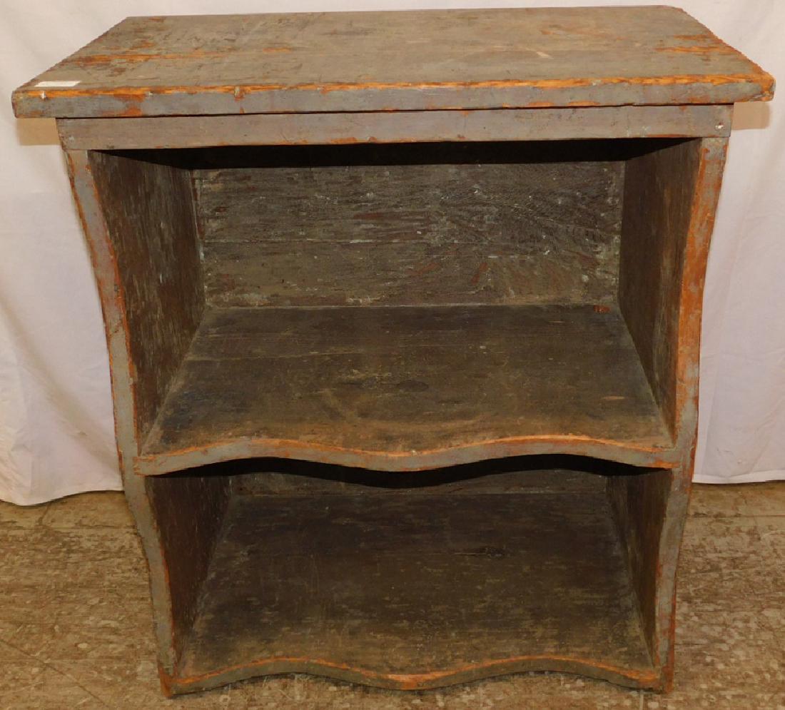 American original blue painted bucket bench. (1 of 2)