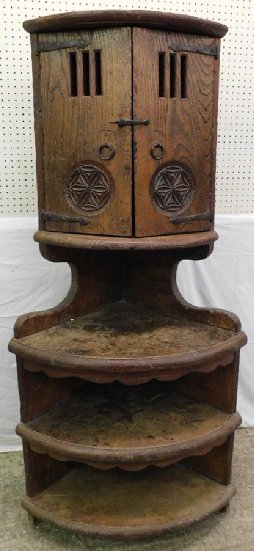 Early Spanish corner server cupboard. (1 of 4)