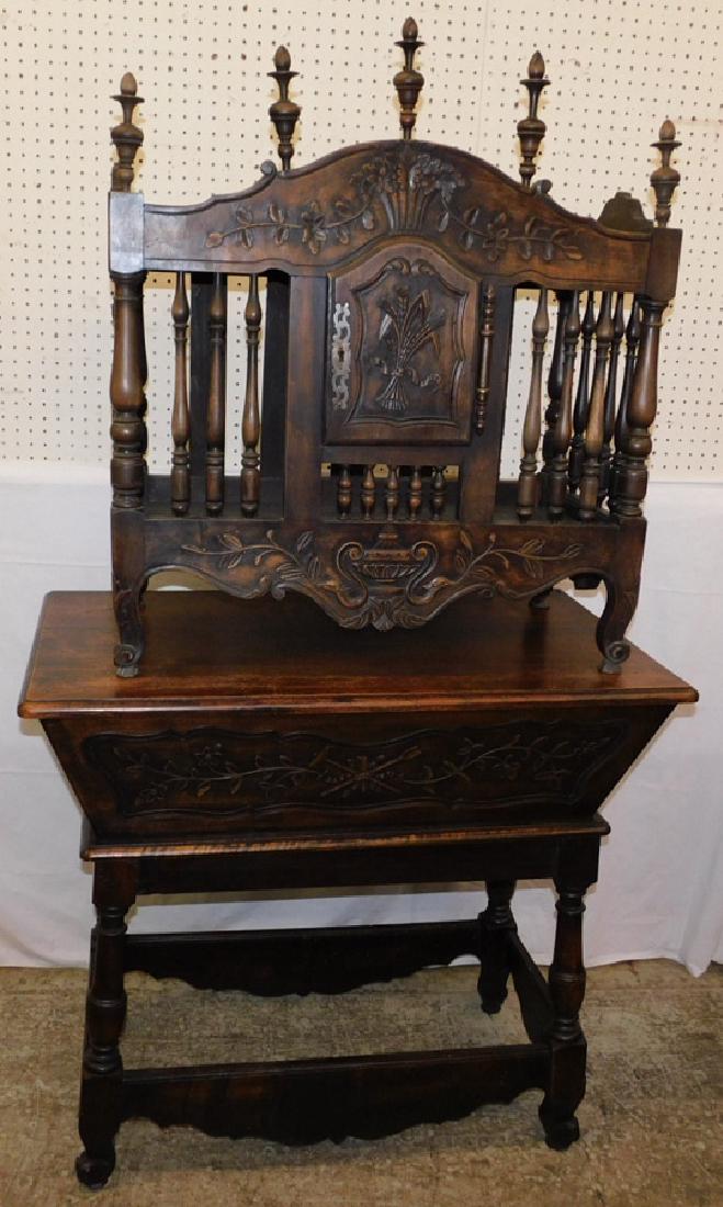Walnut Bread cabinet on dough box base. (1 of 3)