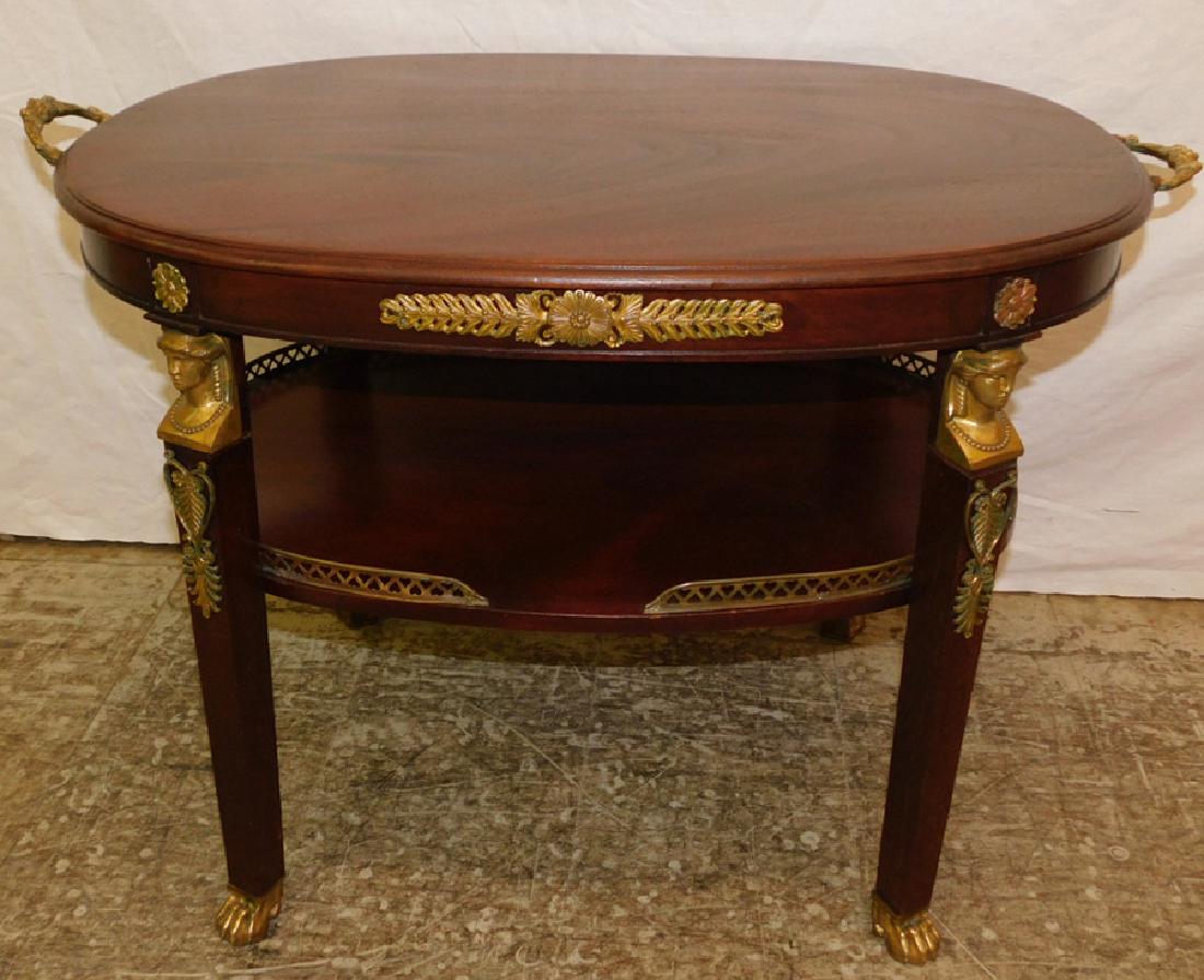 French bronze mounted tray top table with handles. (1 of 2)