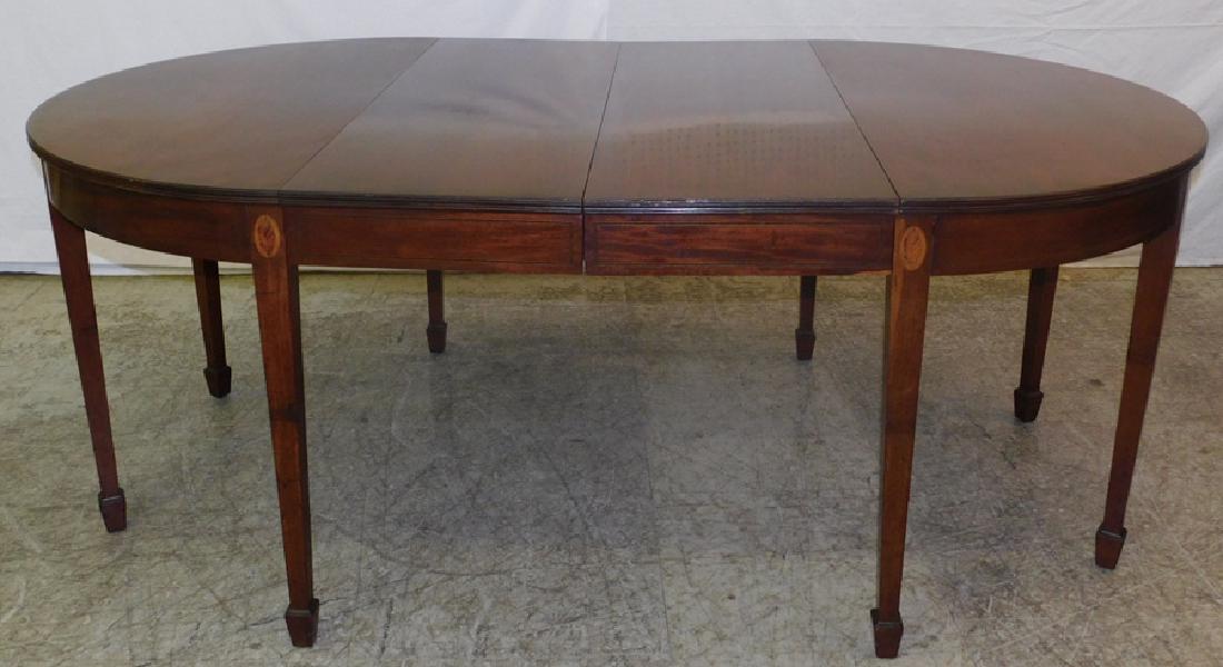 Mah conch shell inlaid dbl D-end banquet table (1 of 2)
