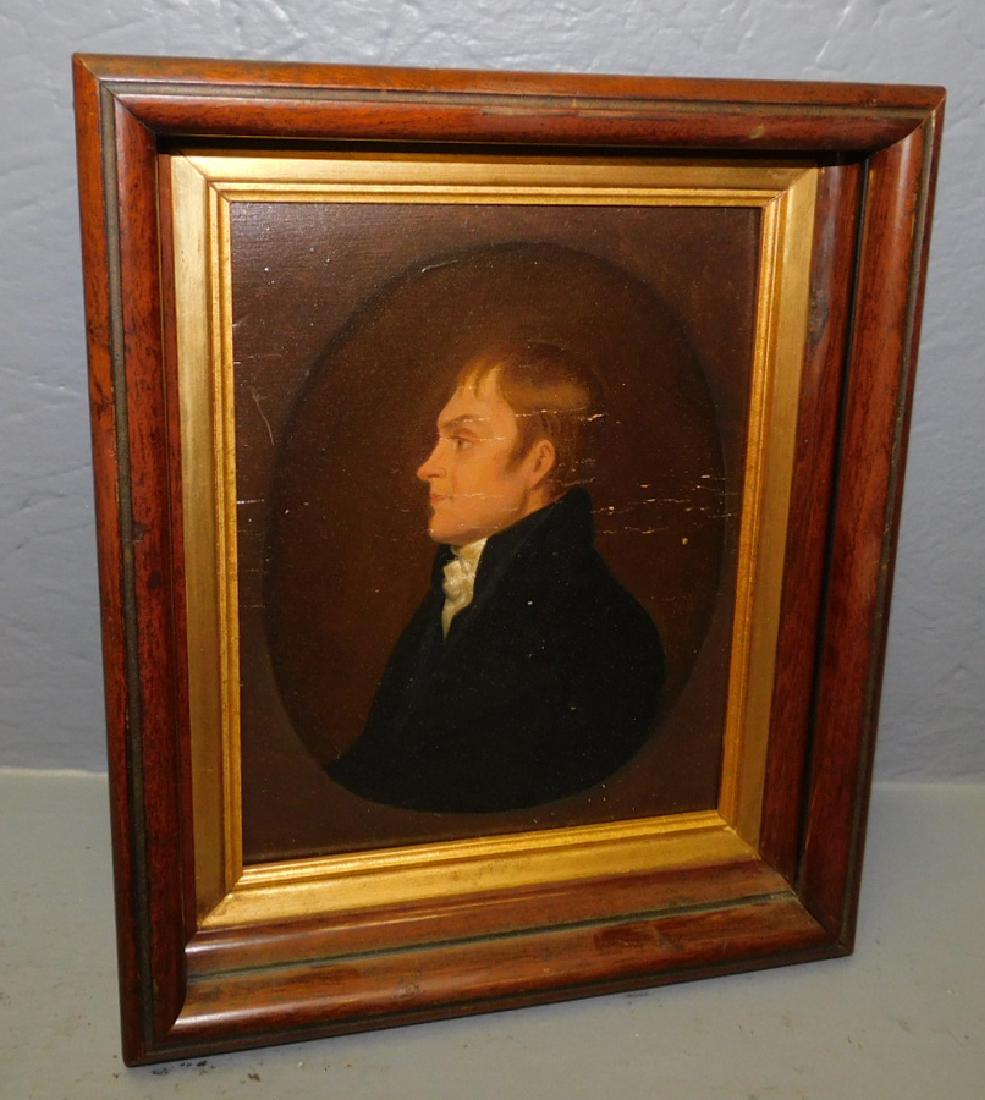 19th C OOB portrait of gentleman in walnut frame. (1 of 2)