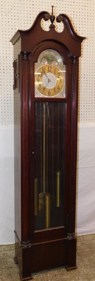 Herschede Hall mahog 3 weight grandfather clock. (1 of 3)