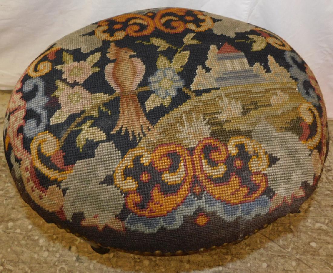 Needlepoint French oval stool.20" tall. (1 of 3)