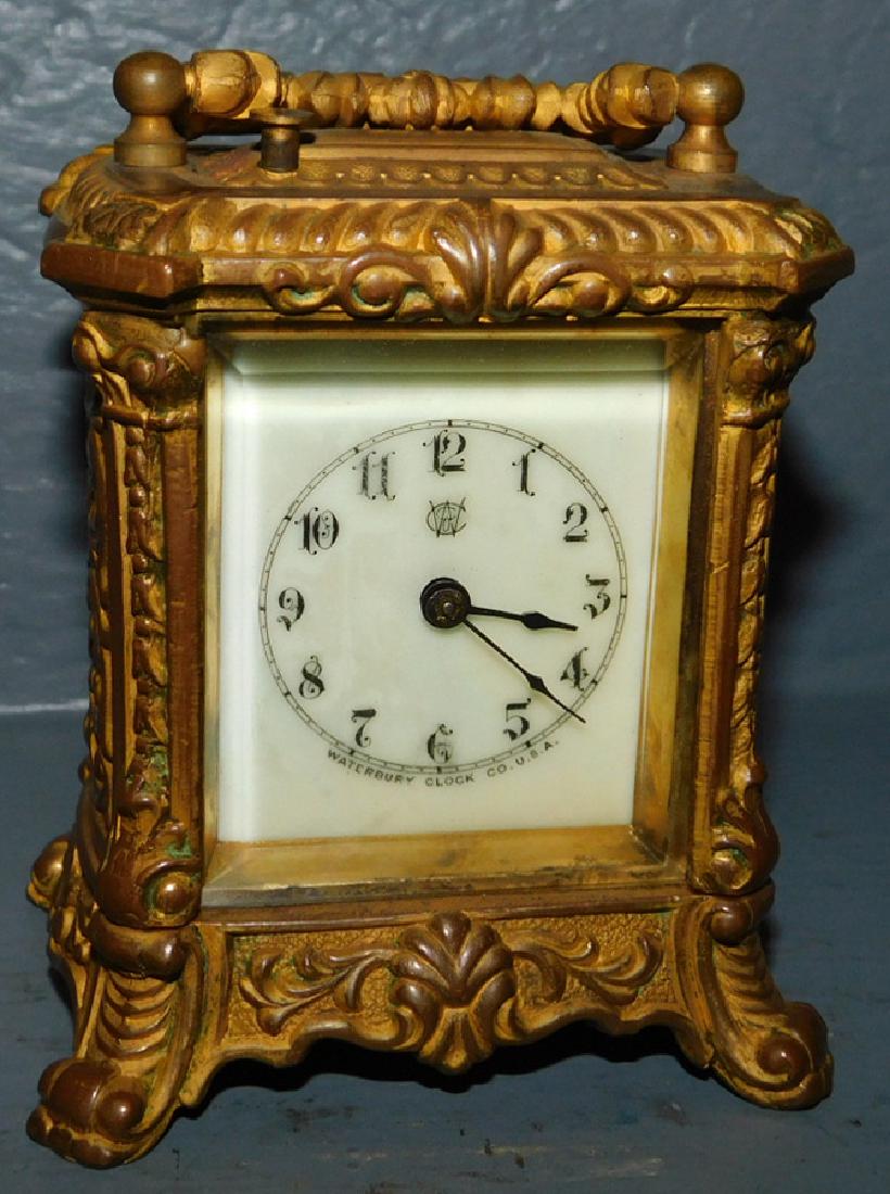 Waterbury gilt bronze carriage clock. (1 of 4)