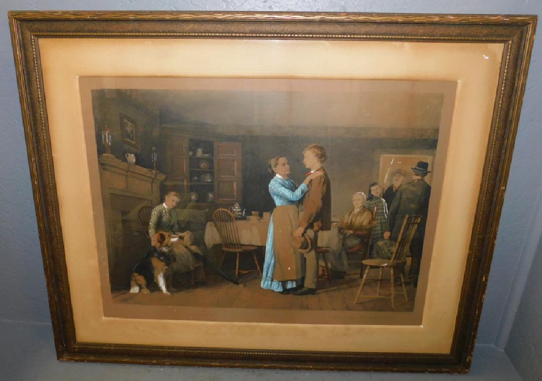 Colored engraving or print "Breaking the Home Ties". (1 of 4)