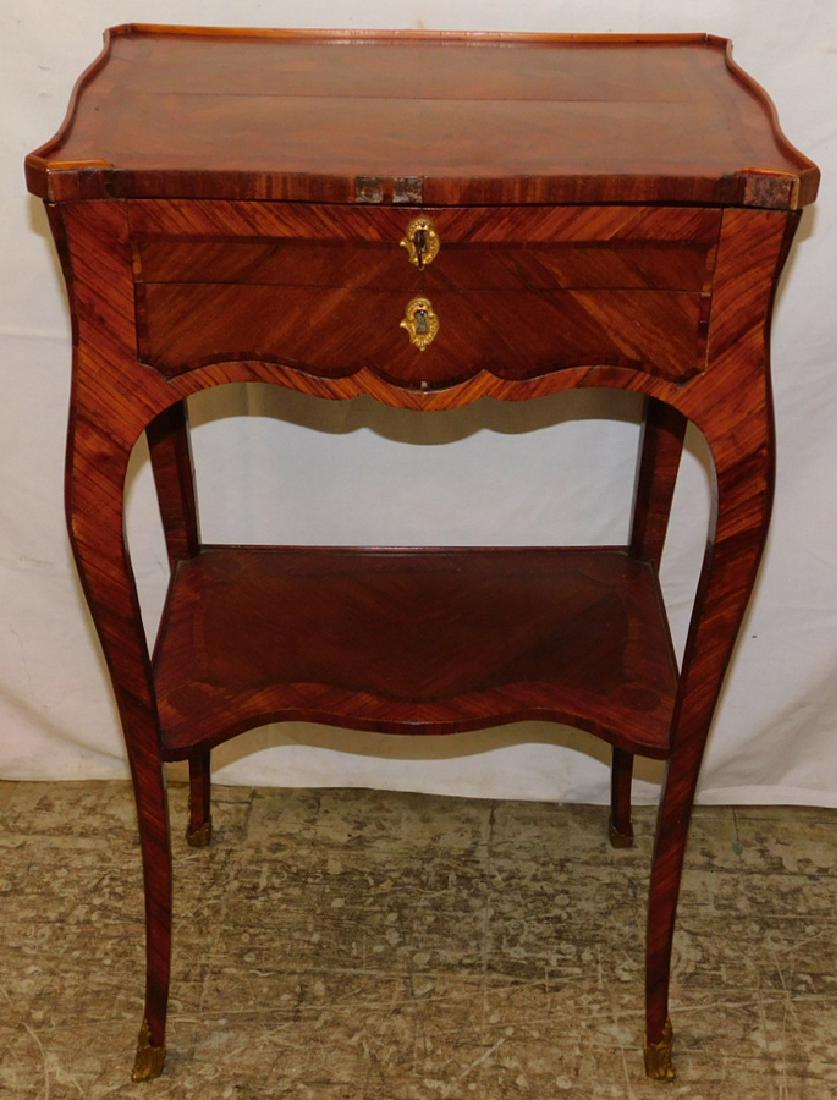 French 19th c Louis XV writing table with sliding top. (1 of 4)