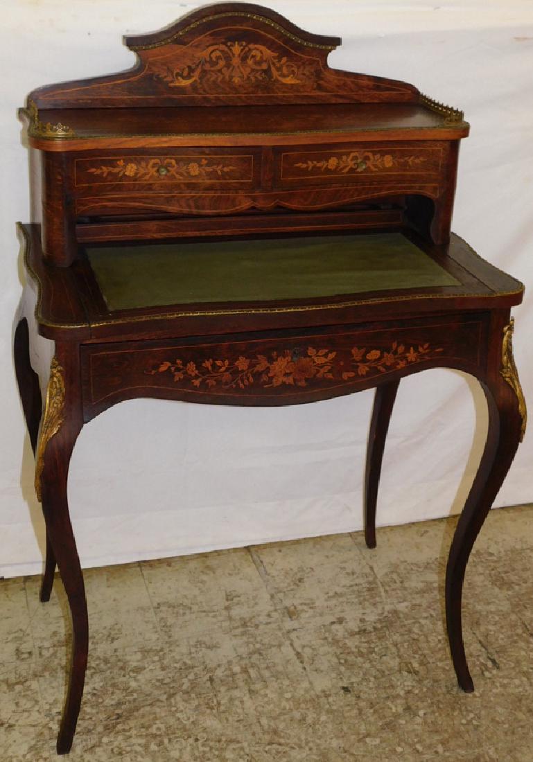 Marquetry inlaid Rosewood French ladies desk (1 of 4)