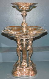 H.C. Drewsen Danish silver on copper epergne