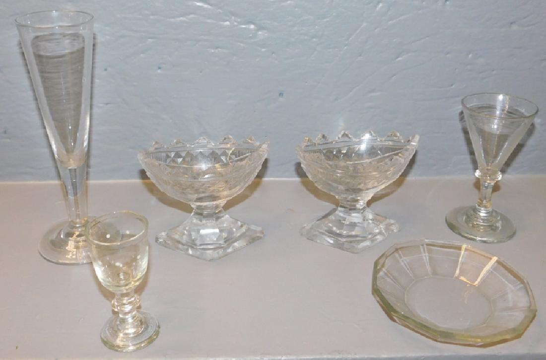 6 pcs. 18th C  Anglo Irish cut glass master salts (1 of 4)