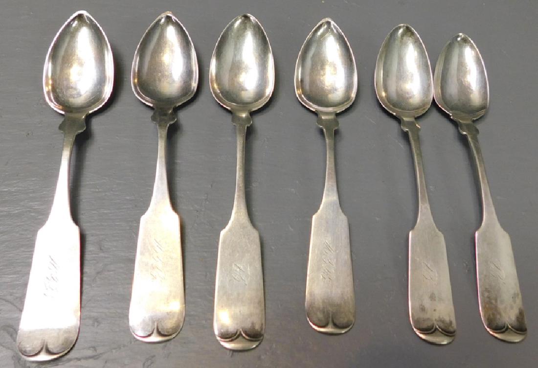 6 American coin silver Bailey & Co. table spoons. (1 of 1)