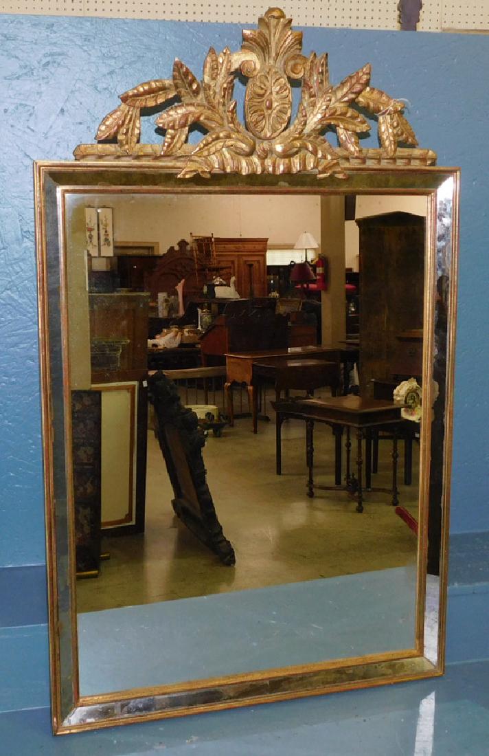 Gilt wood French Empire style mirror. 42" x 26". (1 of 3)