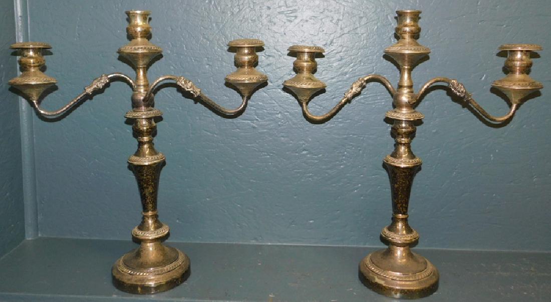 Pair of silver plate candelabras. 19 1/2" tall. (1 of 1)