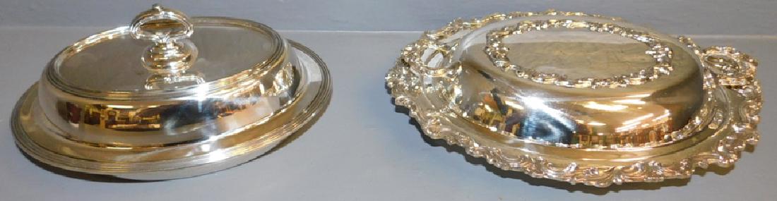 2 silver-plate covered vegetable dishes. (1 of 2)