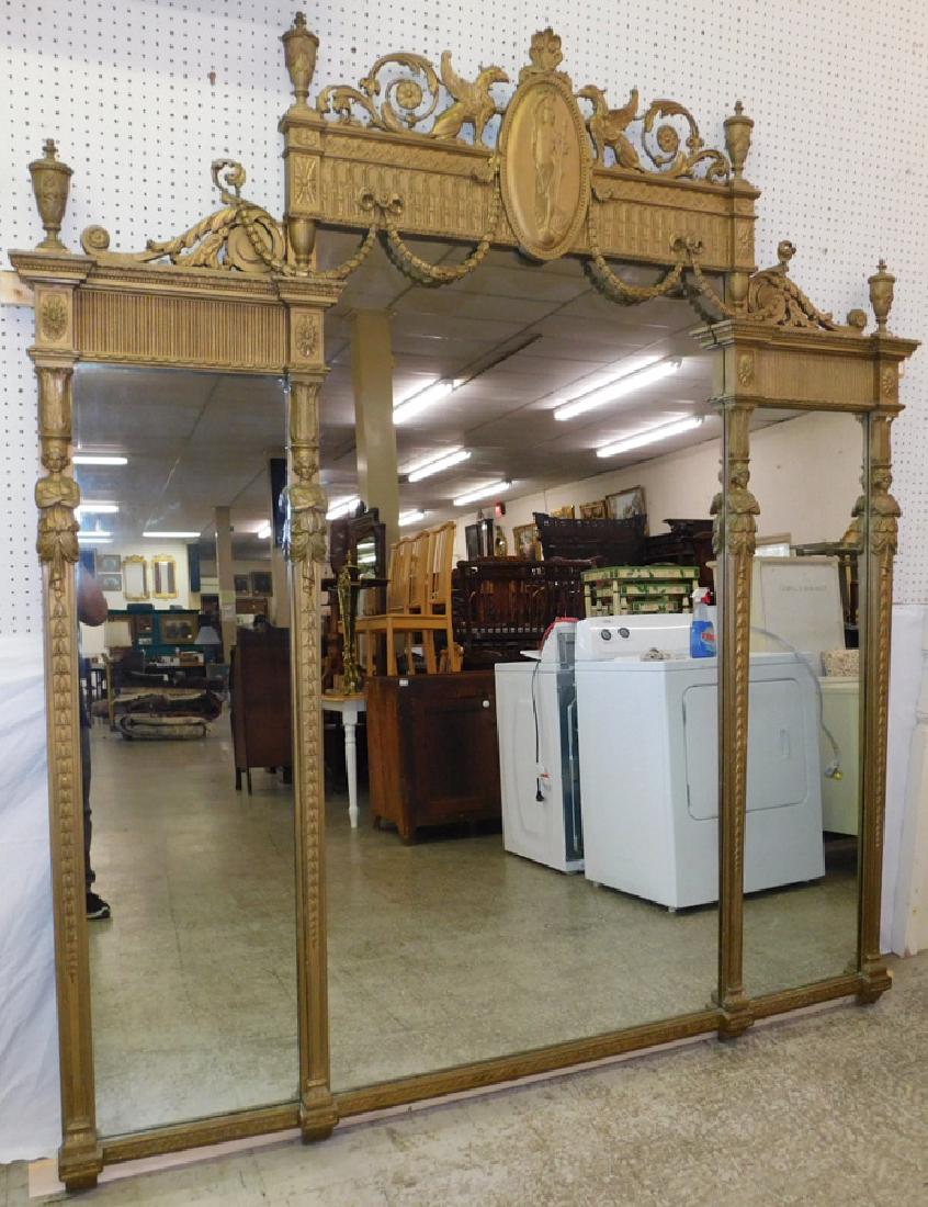 Early Gold paint Neoclassical Gryphon wall mirror. (1 of 14)