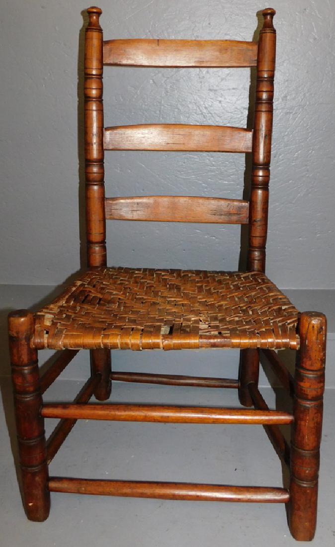 Childs 19th century country ladder back chair.: Childs 19th century country ladder back chair.