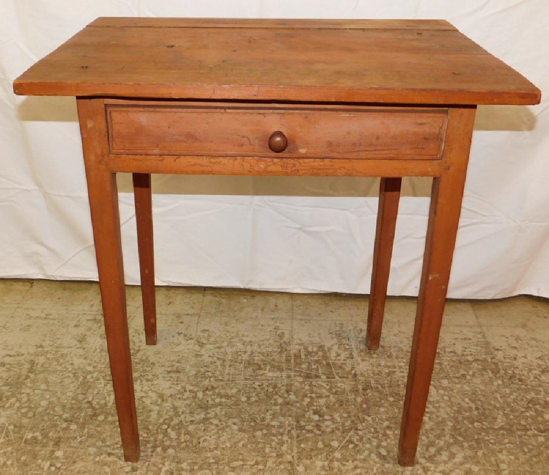 NC primitive cherry one drawer work table: NC primitive cherry one drawer work table from Burgwyn estate. 27" wide 21" deep x 28" wide.