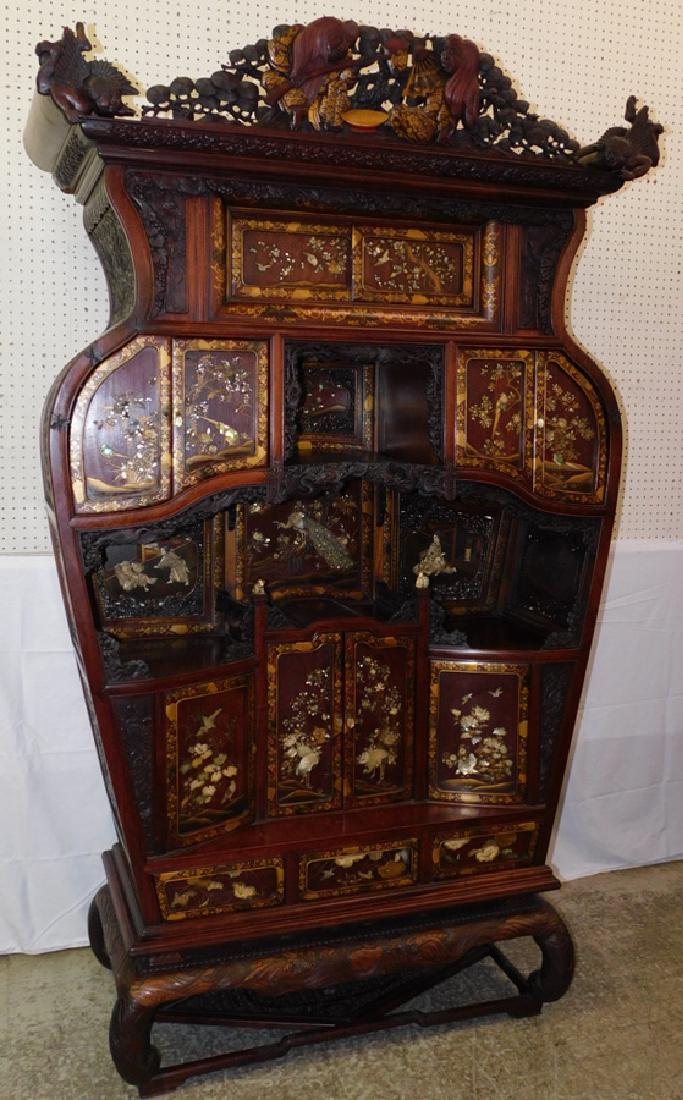 Fantastic Chinese Temple cabinet: Fantastic Chinese Temple cabinet from Bruton estate. 50" wide x 22" deep x 87" tall