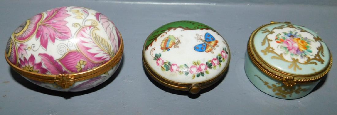 Three Limoges battersea boxes.: Three Limoges battersea boxes.