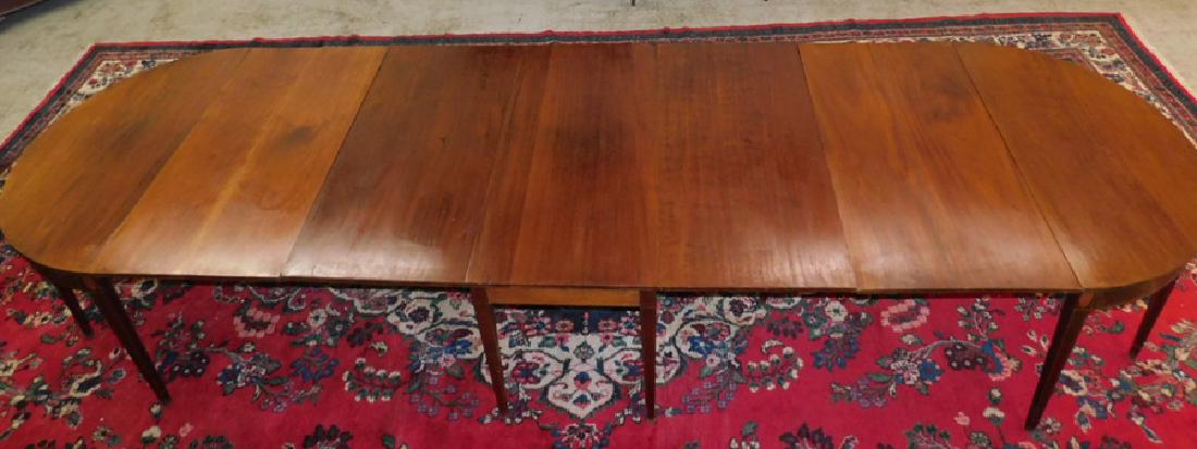 Wal Hepplewhite D End Weaverville banquet table: 1900's Walnut Hepplewhite D End Weaverville banquet table with drop leaf center. 163" long. X 48" wide x 30" tall.