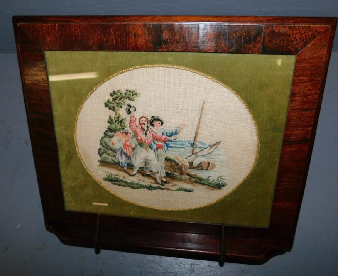 Needlepoint rosewood book rest.: Needlepoint rosewood book rest. 13" x 11"